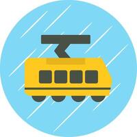 Tram Flat Circle Icon Design vector