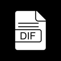 DIF File Format Glyph Inverted Icon Design vector