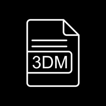 3dm archivo formato línea invertido icono diseño vector