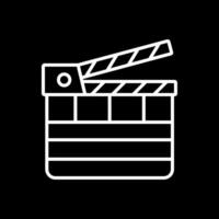 Clapperboard Line Inverted Icon Design vector