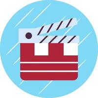 Clapperboard Flat Circle Icon Design vector