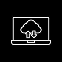 nube informática línea invertido icono diseño vector