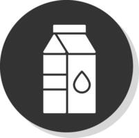 Milk Carton Glyph Shadow Circle Icon Design vector