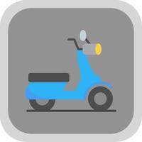 Scooter Flat round corner Icon Design vector