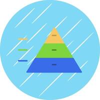 Pyramid Chart Flat Circle Icon Design vector