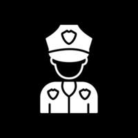 Policeman Glyph Inverted Icon Design vector