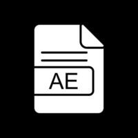 ae archivo formato glifo invertido icono diseño vector