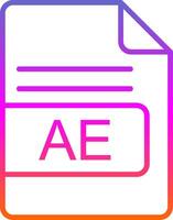 AE File Format Line Circle Sticker Icon vector
