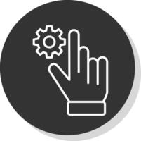 Hand Setting Line Shadow Circle Icon Design vector