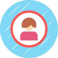 female Flat Circle Icon Design vector