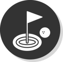 Golf Glyph Shadow Circle Icon Design vector