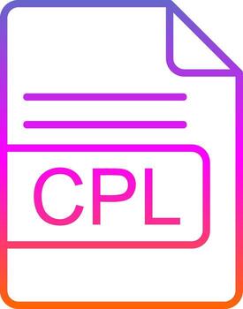 CPL File Format Line Gradient Icon Design vector