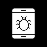 Bug Glyph Inverted Icon Design vector