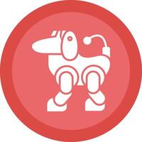 Robot Glyph Due Circle Icon Design vector