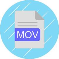 MOV File Format Flat Circle Icon Design vector