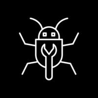 Bug Fixing Line Inverted Icon Design vector