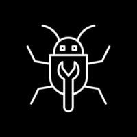 Bug Fixing Line Inverted Icon Design vector