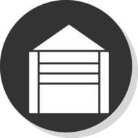 Garage Glyph Shadow Circle Icon Design vector