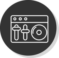 Dj Mixer Glyph Due Circle Icon Design vector