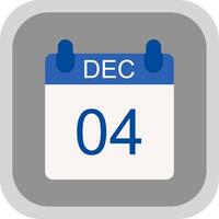 December Flat round corner Icon Design vector