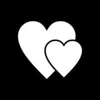 corazón glifo invertido icono diseño vector