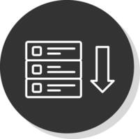 Database Line Shadow Circle Icon Design vector