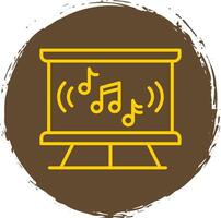 Music Class Line Circle Sticker Icon vector