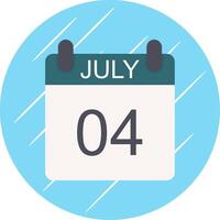 July Flat Circle Icon Design vector