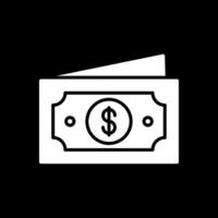 Paper Money Glyph Inverted Icon Design vector