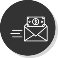 Bribe Line Shadow Circle Icon Design vector
