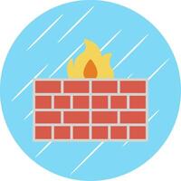 Firewall Flat Circle Icon Design vector