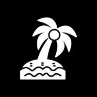 Palm Tree Glyph Inverted Icon Design vector