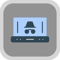 Spy Flat round corner Icon Design vector