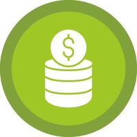 Coin Stack Line Shadow Circle Icon Design vector