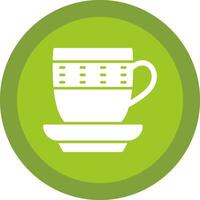 Cup Glyph Due Circle Icon Design vector