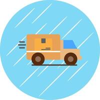 Delivery Truck Flat Circle Icon Design vector