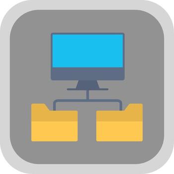 Folders Network Structure Flat round corner Icon Design vector