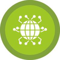 Global Networking Glyph Due Circle Icon Design vector