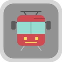 Old Tram Flat round corner Icon Design vector