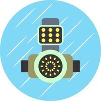 Head Light Flat Circle Icon Design vector