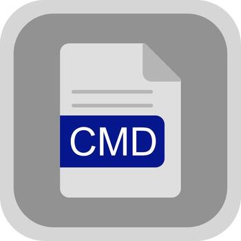 CMD File Format Flat round corner Icon Design vector