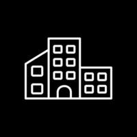 Building Line Inverted Icon Design vector