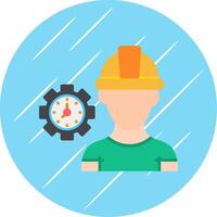 Worker Mask Flat Circle Icon Design vector
