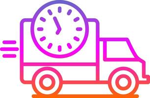 Delivery Time Line Gradient Icon Design vector