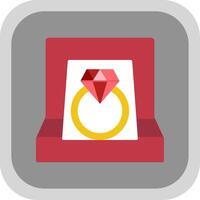 Diamond Ring Flat round corner Icon Design vector
