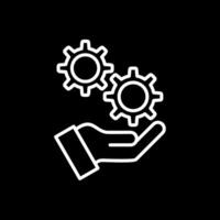 Money Work Hand Line Inverted Icon Design vector