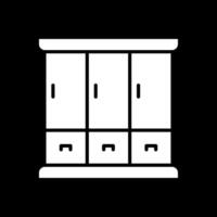 Wardrobe Glyph Inverted Icon Design vector