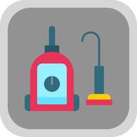 Vacuum Cleaner Flat round corner Icon Design vector