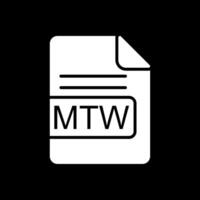 MTW File Format Glyph Inverted Icon Design vector