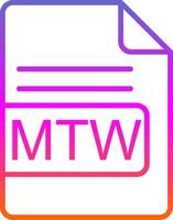 MTW File Format Line Gradient Icon Design vector